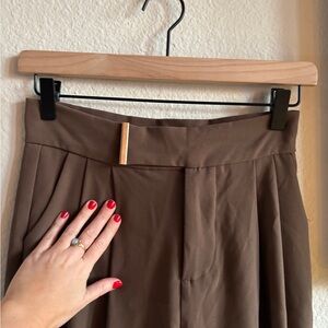 Brown Trousers w Gold Detail